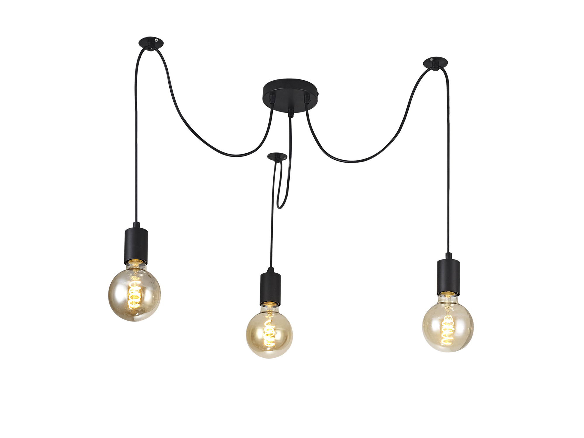 D0630  Dreifa 2m Spider/Multiple Pendant, 3 x E27, Black